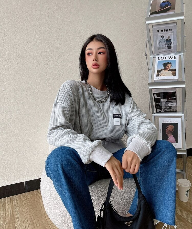 Korean Fashion Basic Sweatshirts For Women