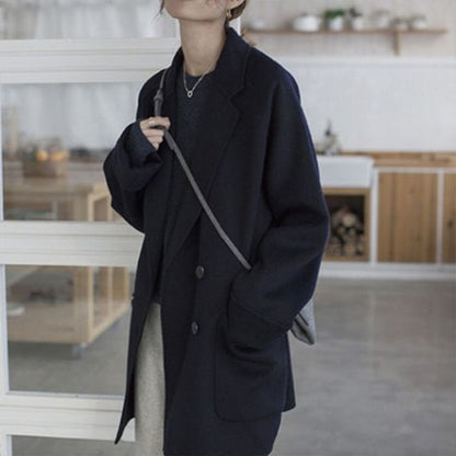 Womens New Style Windbreaker Woolen Outwear Coat