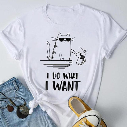 Rebellious Cat Owner Women Cotton T-Shirts