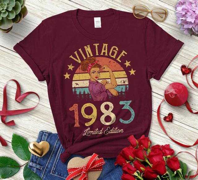 Women's Vintage 1984 Print Summer T-Shirts