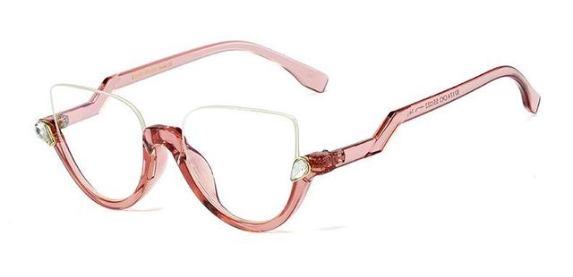Womens Half Frame Cat Eye Sunglasses