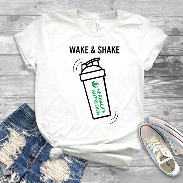 Women's Wake & Shake Theme T Shirts