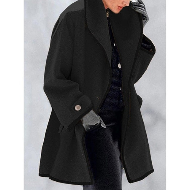 Casual Windbreaker Lapel Collar Womens Winter Coats
