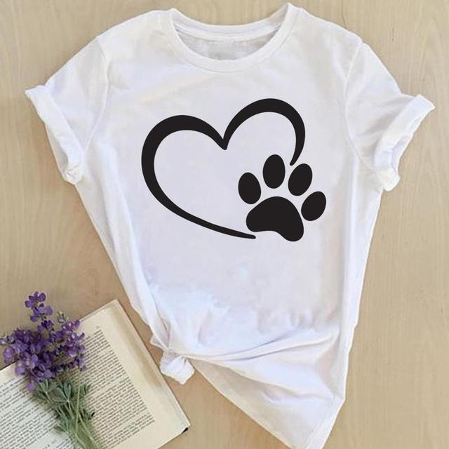 Colorful Cat Paws Graphic Summer T Shirts Women