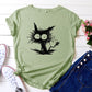 Womens Shocked Black Cat T-Shirts