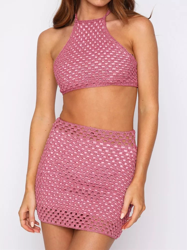 Sexy Summer Knit Skirt Set