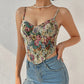 Women's Floral Backless Corset Tops
