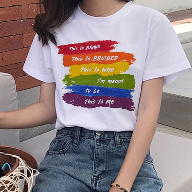 Women's Rainbow Print Tops